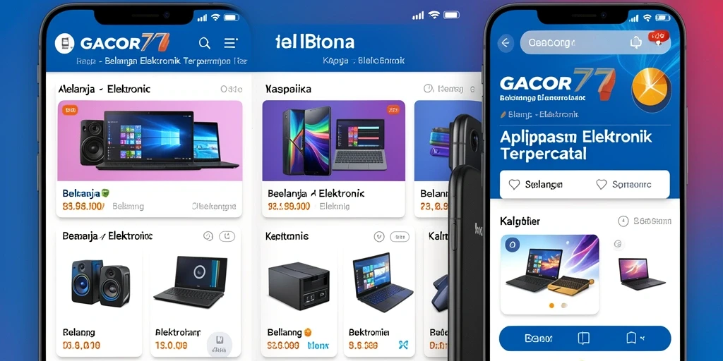 Screenshot antarmuka GACOR77 yang menampilkan berbagai produk elektronik.
