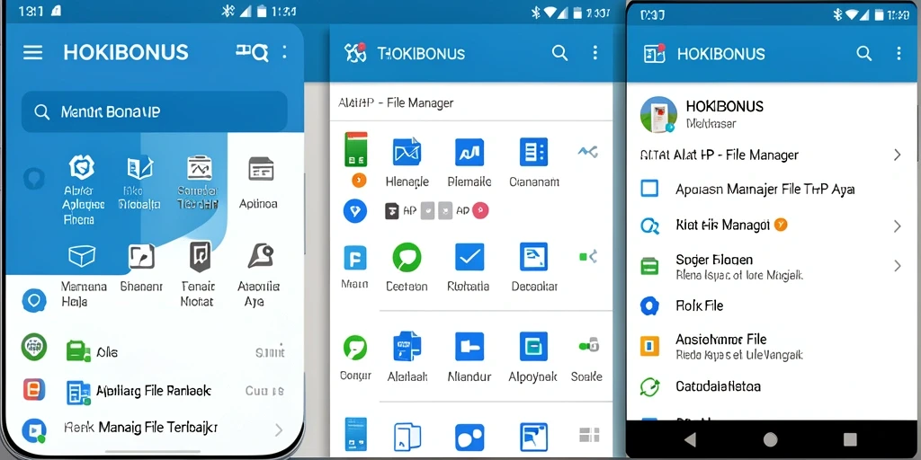 Antarmuka HOKIBONUS menampilkan manajemen file yang sederhana dan efisien.