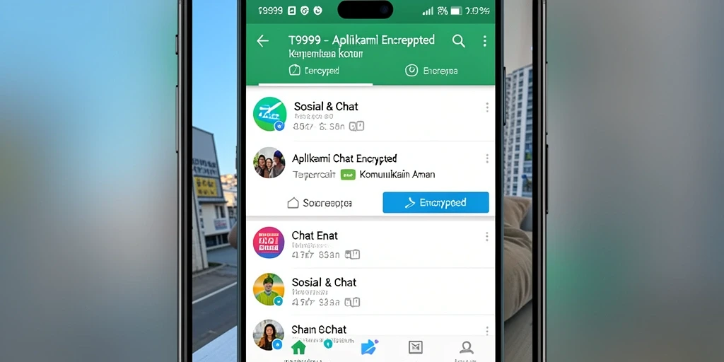 Antarmuka pengguna T9999 yang sederhana dan aman untuk Chat Encrypted.